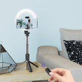 Блутут Статив с Осветление, Yesido Wireless Ring Light Tripod Selfie Stick, Черен (4)