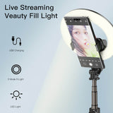 Блутут Статив с Осветление, Yesido Wireless Ring Light Tripod Selfie Stick, Черен (8)