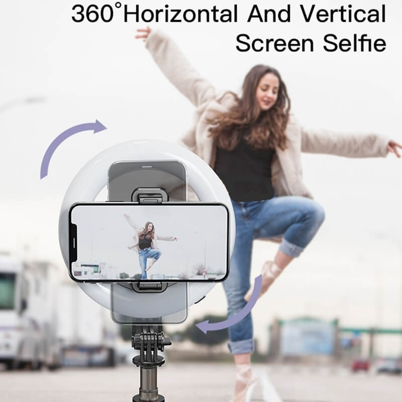 Блутут Статив с Осветление, Yesido Wireless Ring Light Tripod Selfie Stick, Черен (2)