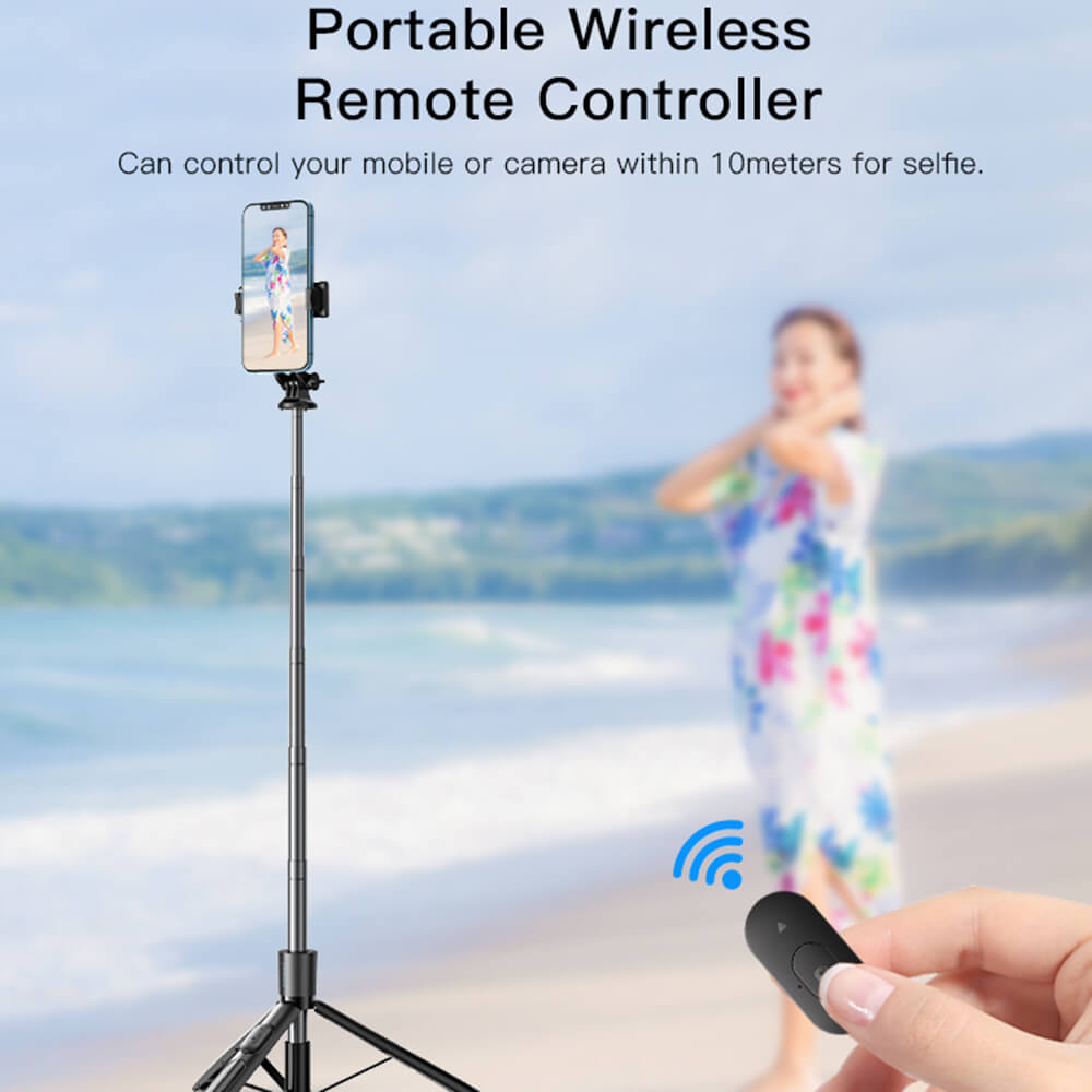 Блутут Статив, Yesido Wireless Selfie Stick-tripod Screw, Черен (5)