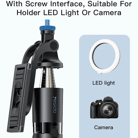 Блутут Статив, Yesido Wireless Selfie Stick-tripod Screw, Черен (3)