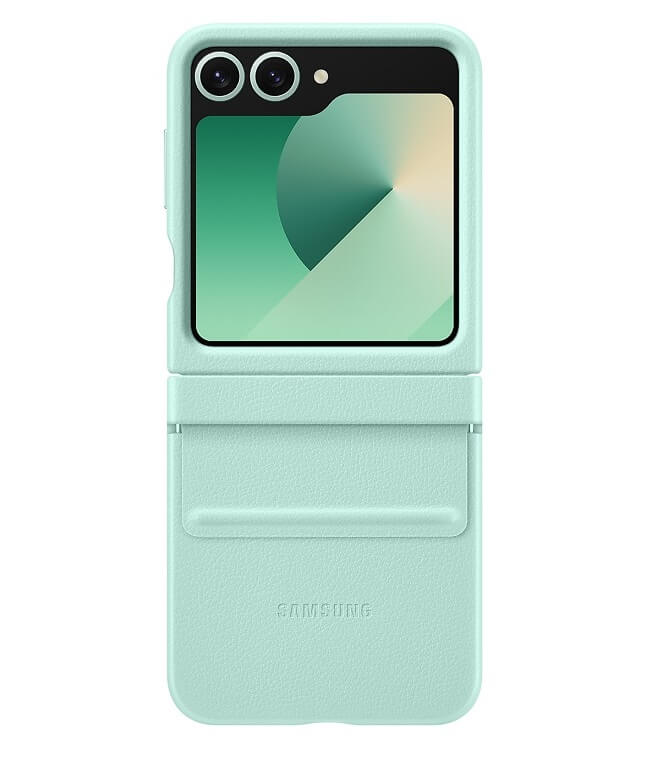 Оригинален Кожен Калъф Samsung Z Flip 7 FE/Z Flip 6, Kindsuit Case EF-VF741PMEGWW, Зелен (3)