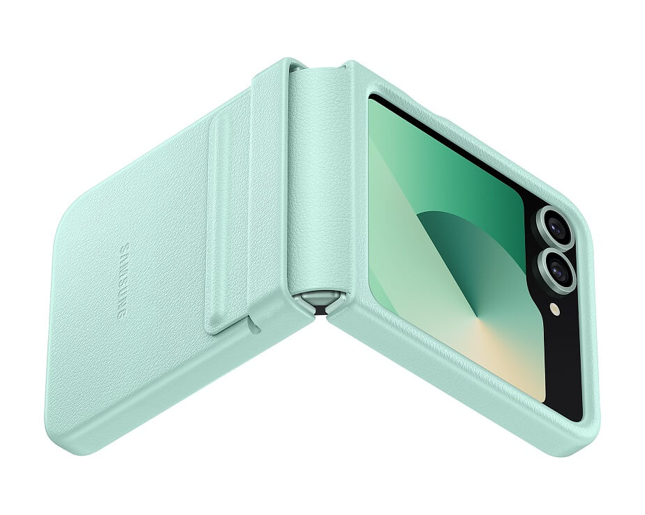 Оригинален Кожен Калъф Samsung Z Flip 7 FE/Z Flip 6, Kindsuit Case EF-VF741PMEGWW, Зелен (4)