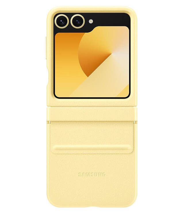 Оригинален Кожен Калъф Samsung Z Flip 7 FE/Z Flip 6, Kindsuit Case EF-VF741PYEGWW, Жълт (3)