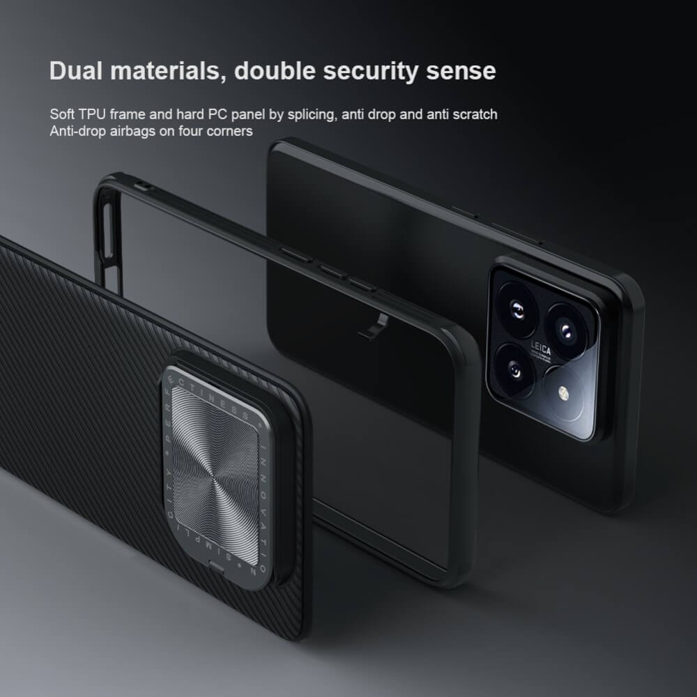 Удароустойчив Калъф за Xiaomi 14 Pro, Nillkin CamShield Prop Case, Черен (6)