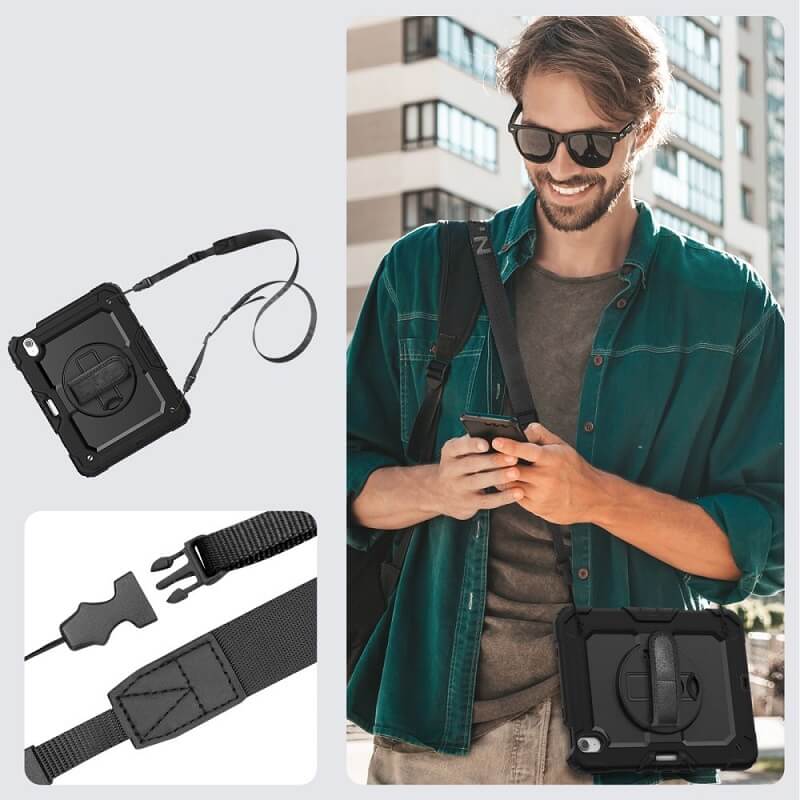Калъф с Дръжка за iPad Air 11" 2026-2024, Tech-Protect Solid360 Case, Черен (9)