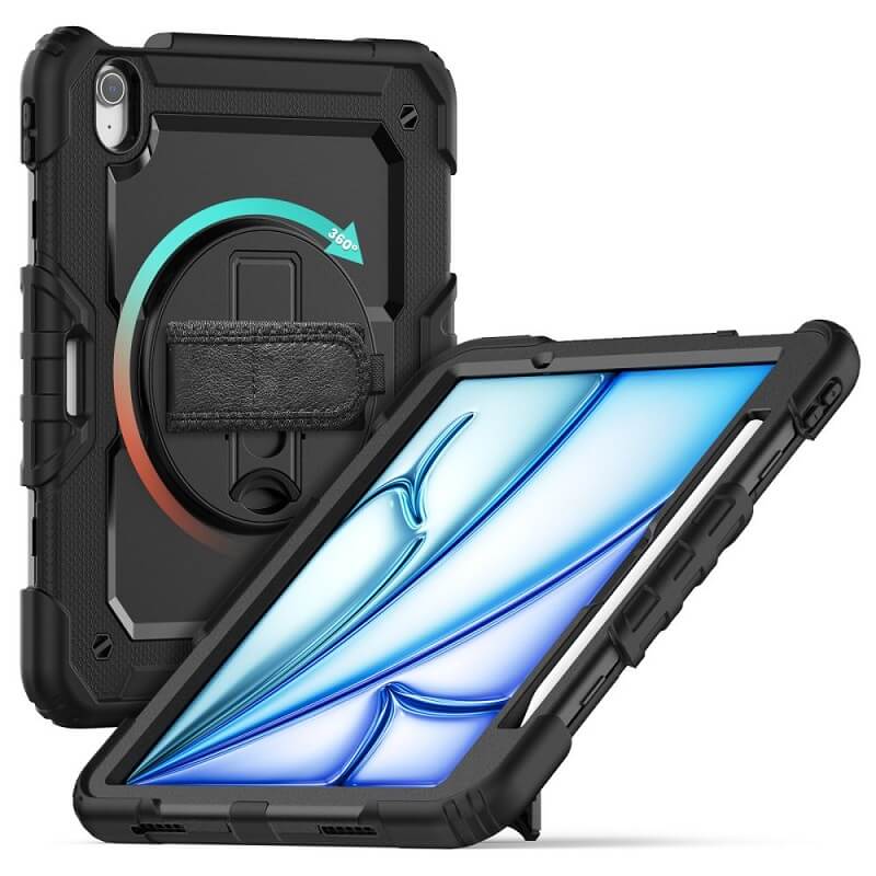 Калъф с Дръжка за iPad Air 11" 2026-2024, Tech-Protect Solid360 Case, Черен (2)