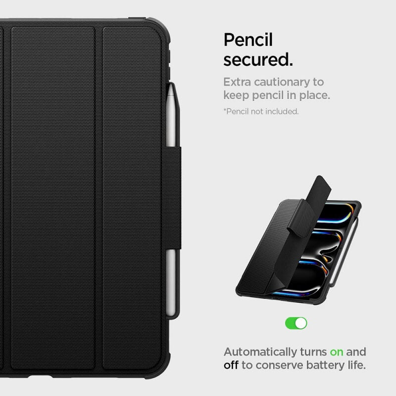 Противоударен Калъф за iPad Pro 11 2025-2024, Spigen Rugged Armor Pro Case, Черен (9)