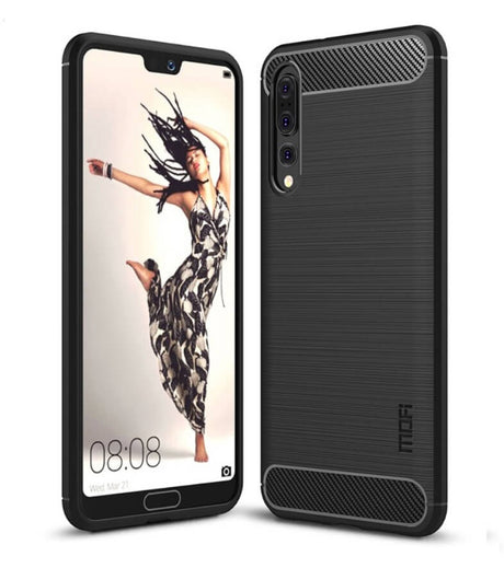 Противоударен Калъф за Huawei P20 Pro, Premium Carbon Case, Черен