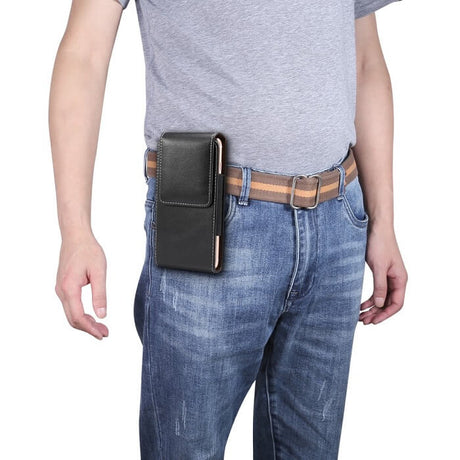 Универсален Калъф-Джоб за Колан, Leather Belt Case 17x9, Черен (4)