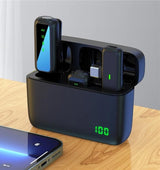 Безжичен Микрофон-Брошка 2 броя с USB-C Приемник, Черен (7)