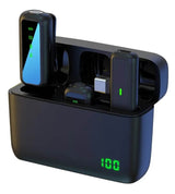 Безжичен Микрофон-Брошка 2 броя с USB-C Приемник, Черен