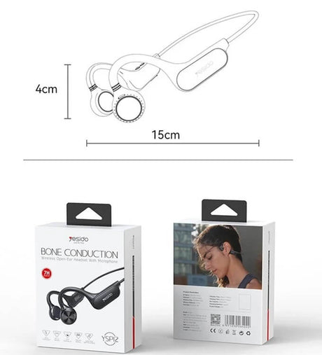 Безжични Слушалки Yesido Bone Conduction Handsfree Bluetooth YSP12, Черен (8)
