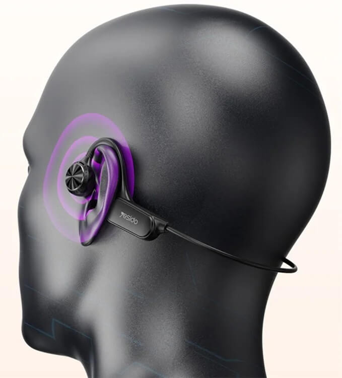 Безжични Слушалки Yesido Bone Conduction Handsfree Bluetooth YSP12, Черен (4)