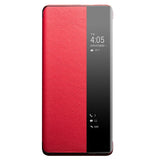 Активен Кожен Калъф за Huawei Mate 40 Pro, Qialino Smart Book Rel Case, Червен (5)