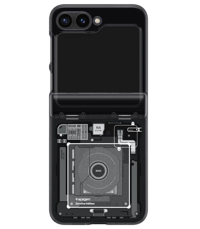 Калъф с Предпазител за Samsung Z Flip 7 FE/Z Flip 6, Spigen Zero One Ultra Hybrid Pro Case, Черен (2)