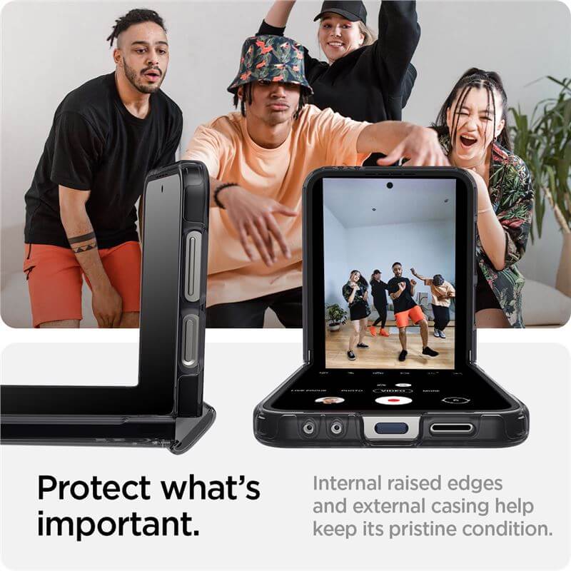 Калъф с Предпазител за Samsung Z Flip 7 FE/Z Flip 6, Spigen Zero One Ultra Hybrid Pro Case, Черен (8)
