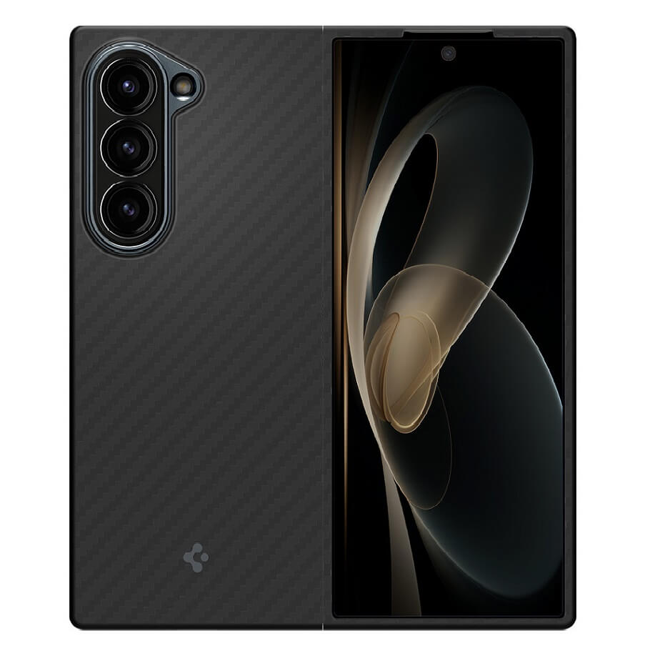 Карбонов Калъф за Samsung Z Fold 6, Spigen AirSkin Aramid Case, Черен (2)
