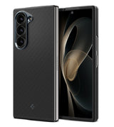 Карбонов Калъф за Samsung Z Fold 6, Spigen AirSkin Aramid Case, Черен