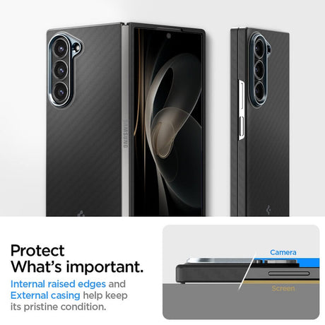 Карбонов Калъф за Samsung Z Fold 6, Spigen AirSkin Aramid Case, Черен (9)