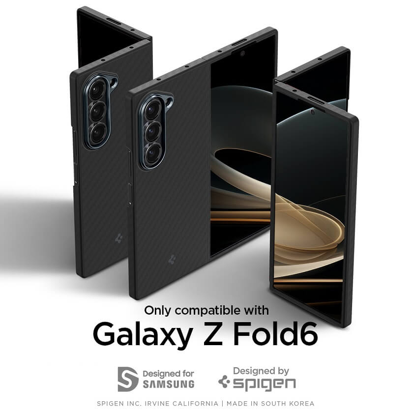 Карбонов Калъф за Samsung Z Fold 6, Spigen AirSkin Aramid Case, Черен (5)