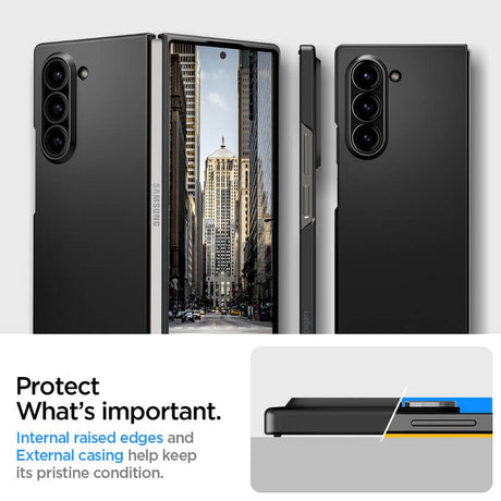 Тънък Калъф за Samsung Z Fold 6, Spigen AirSkin Case, Черен (9)