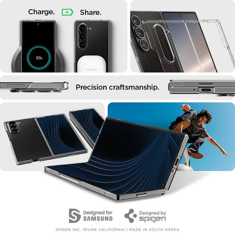 Тънък Калъф за Samsung Z Fold 6, Spigen AirSkin Case, Прозрачен (10)