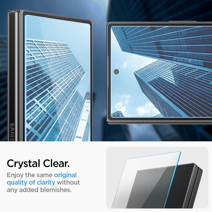 Протектор за Външния Дисплей на Samsung Z Fold 6, Spigen EZ Fit Glass 2бр., Прозрачен (8)