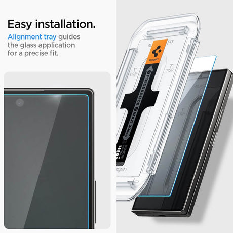 Протектор за Външния Дисплей на Samsung Z Fold 6, Spigen EZ Fit Glass 2бр., Прозрачен (7)