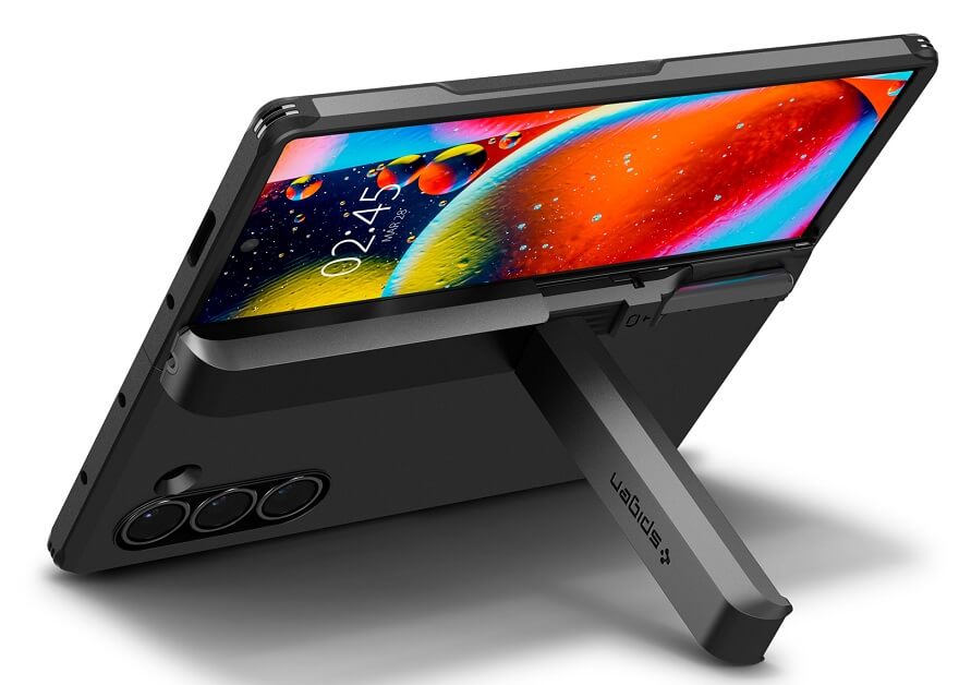 Калъф с Pen Поставка и Предпазител за Samsung Z Fold 6, Spigen Tough Armor Pro Case, Черен (5)