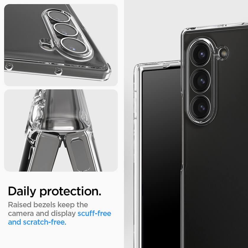 Хибриден Калъф с Предпазител за Samsung Z Fold 6, Spigen Ultra Hybrid Pro Case, Прозрачен (9)