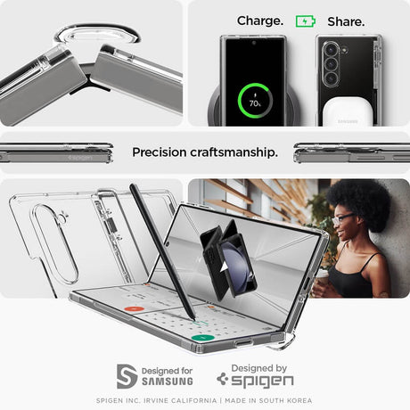 Хибриден Калъф с Предпазител за Samsung Z Fold 6, Spigen Ultra Hybrid Pro Case, Прозрачен (10)