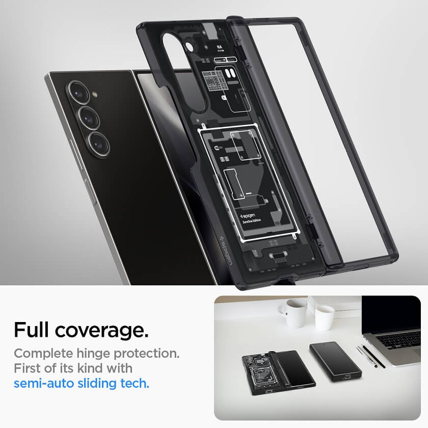 Хибриден Калъф с Предпазител за Samsung Z Fold 6, Spigen Zero One Ultra Hybrid Pro Case, Черен (7)