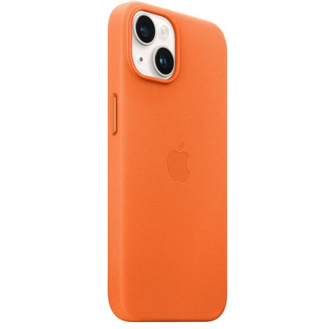 Оригинален Кожен Калъф за iPhone 14, Leather Magsafe Case MPPL3ZM/A, Оранжев (2)