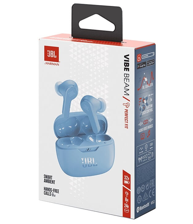 Безжични Слушалки, JBL Vibe Beam Handsfree Bluetooth, Син (5)