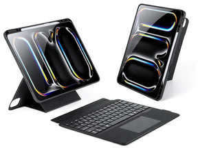Кожен Калъф с Клавиатура за iPad Pro 13 2025-2024, Dux Ducis Magnetic Keyboard Case, Черен