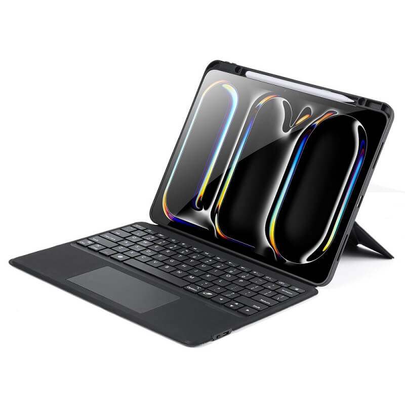 Кожен Калъф с Клавиатура за iPad Pro 13 2025-2024, Dux Ducis Magnetic Keyboard Case, Черен (2)