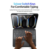 Кожен Калъф с Клавиатура за iPad Pro 13 2025-2024, Dux Ducis Magnetic Keyboard Case, Черен (8)