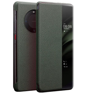 Активен Калъф за Huawei Mate 60 Pro, Qialino Smart Book Case, Зелен