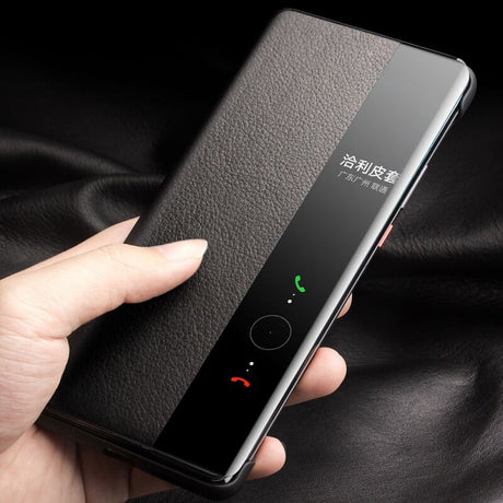 Активен Калъф за Huawei Mate 60 Pro, Qialino Smart Book Case, Черен (7)