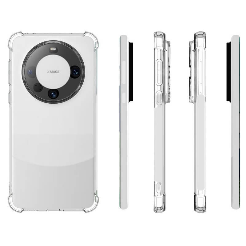 Противоударен Силиконов Калъф за Huawei Mate 60 Pro, GKK Shockproof Case, Прозрачен (5)