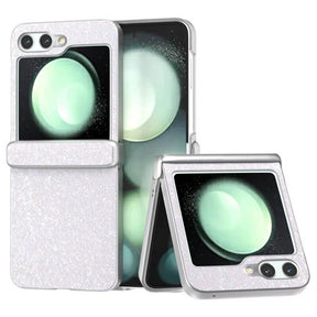 Калъф с Изящна Декорация за Samsung Z Flip 7 FE/Z Flip 6, Glitter Case, Бял