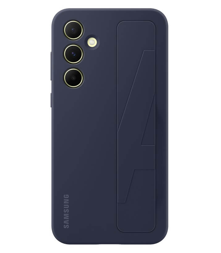 Оригинален Калъф с Държач за Samsung A55, Silicone Grip Case EF-GA556TBEGWW, Черен (3)