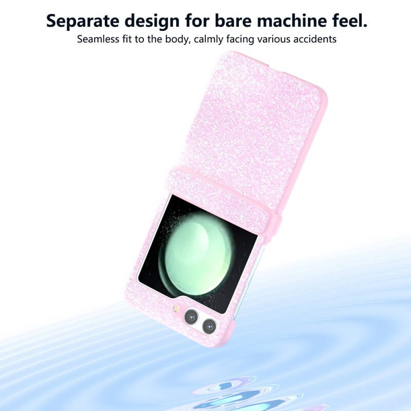 Калъф с Изящна Декорация за Samsung Z Flip 7 FE/Z Flip 6, Glitter Case, Розов (5)