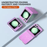 Калъф с Изящна Декорация за Samsung Z Flip 7 FE/Z Flip 6, Glitter Case, Лилав (2)