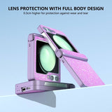 Калъф с Изящна Декорация за Samsung Z Flip 7 FE/Z Flip 6, Glitter Case, Лилав (4)