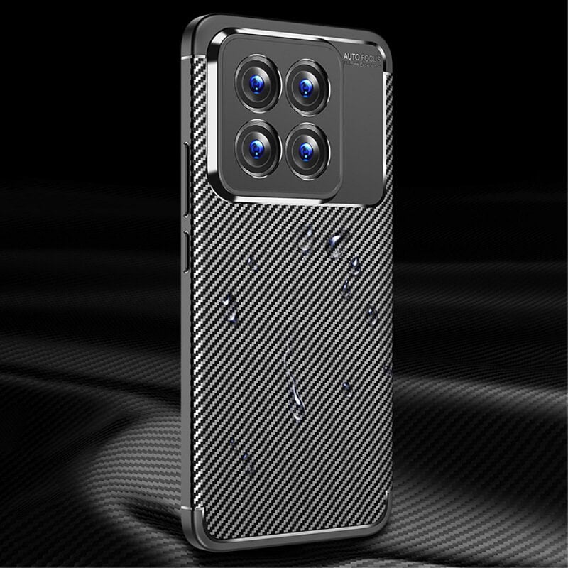 Силиконов Калъф за Xiaomi 14, New Carbon Case, Черен (6)