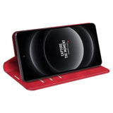 Кожен Калъф с Джобове за Xiaomi 14 Ultra, Wallet Book Case, Червен (3)