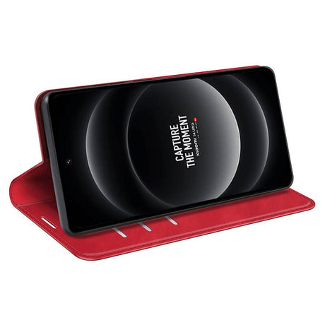 Кожен Калъф с Джобове за Xiaomi 14 Ultra, Wallet Book Case, Червен (3)
