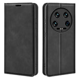 Кожен Калъф с Джобове за Xiaomi 14 Ultra, Wallet Book Case, Черен